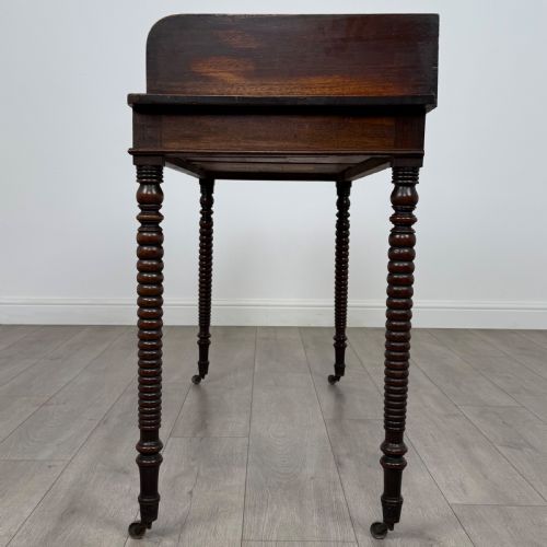 ANTIQUE 19TH CENTURY BOBBIN TURNED WRITING TABLE IN MAHOGANY - ADDITIONAL PHOTO 2