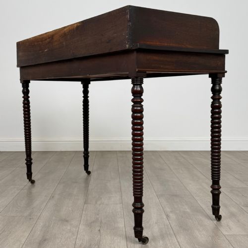 ANTIQUE 19TH CENTURY BOBBIN TURNED WRITING TABLE IN MAHOGANY - ADDITIONAL PHOTO 5