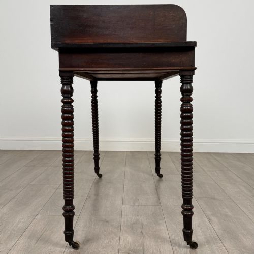 ANTIQUE 19TH CENTURY BOBBIN TURNED WRITING TABLE IN MAHOGANY - ADDITIONAL PHOTO 6