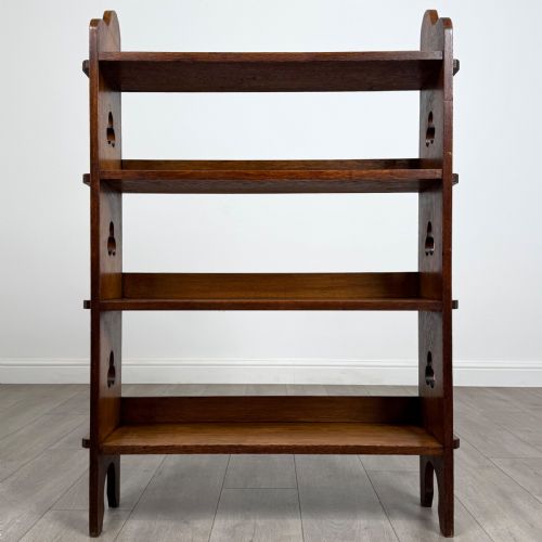 ANTIQUE 20TH CENTURY ARTS CRAFTS OAK BOOKCASE BY LIBERTY CO - ADDITIONAL PHOTO 1