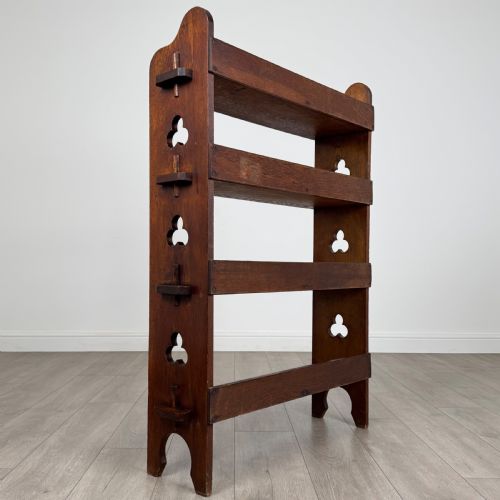 ANTIQUE 20TH CENTURY ARTS CRAFTS OAK BOOKCASE BY LIBERTY CO - ADDITIONAL PHOTO 4