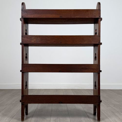 ANTIQUE 20TH CENTURY ARTS CRAFTS OAK BOOKCASE BY LIBERTY CO - ADDITIONAL PHOTO 5
