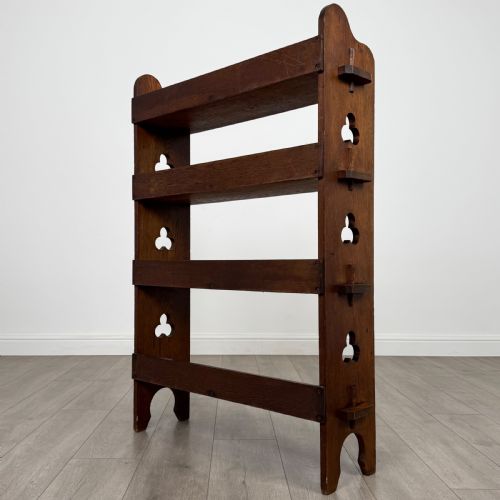 ANTIQUE 20TH CENTURY ARTS CRAFTS OAK BOOKCASE BY LIBERTY CO - ADDITIONAL PHOTO 6