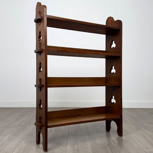 ANTIQUE 20TH CENTURY ARTS CRAFTS OAK BOOKCASE BY LIBERTY CO - ADDITIONAL PHOTO 8