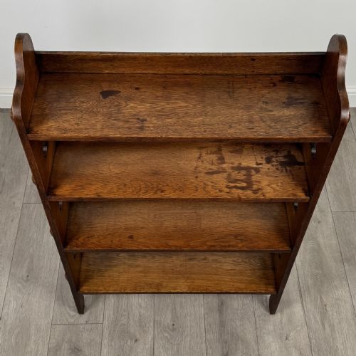 ANTIQUE 20TH CENTURY ARTS CRAFTS OAK BOOKCASE BY LIBERTY CO - ADDITIONAL PHOTO 9