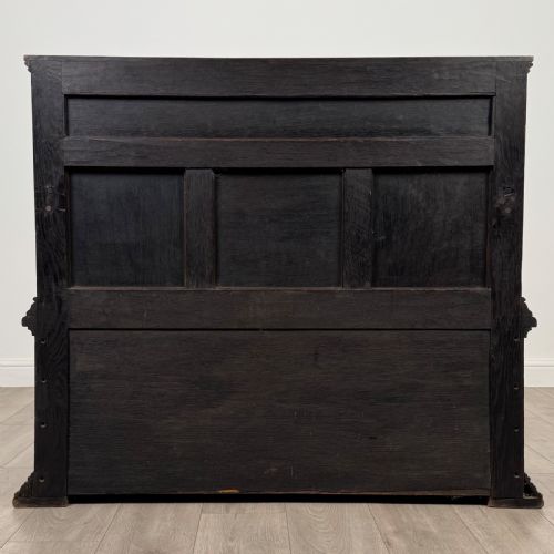 ANTIQUE 19TH CENTURY FINE QUALITY CARVED OAK SETTLE - ADDITIONAL PHOTO 5