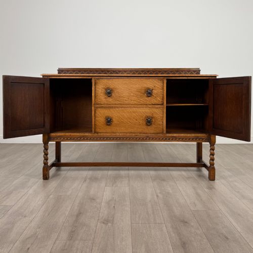ANTIQUE 20TH CENTURY GOOD QUALITY OAK SIDEBOARD - ADDITIONAL PHOTO 2
