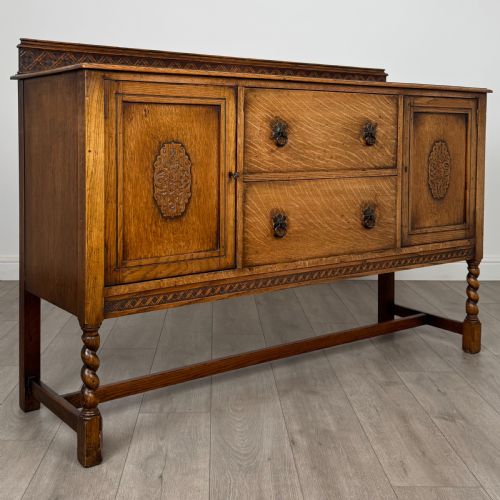 ANTIQUE 20TH CENTURY GOOD QUALITY OAK SIDEBOARD - ADDITIONAL PHOTO 8