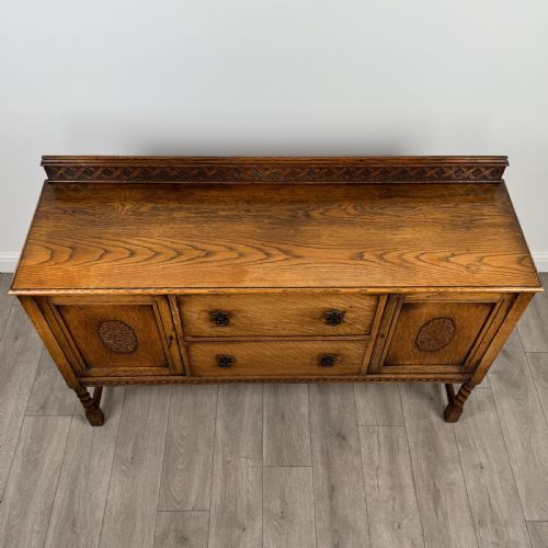 ANTIQUE 20TH CENTURY GOOD QUALITY OAK SIDEBOARD - ADDITIONAL PHOTO 9
