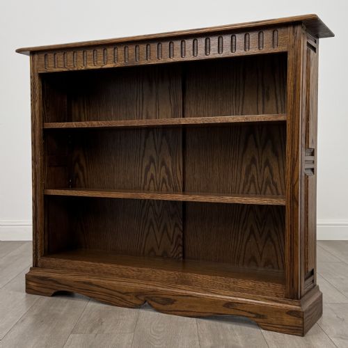 ANTIQUE 20TH CENTURY OPEN BOOKCASE IN OAK - ADDITIONAL PHOTO 2