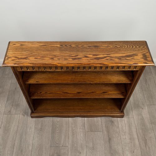 ANTIQUE 20TH CENTURY OPEN BOOKCASE IN OAK - ADDITIONAL PHOTO 9