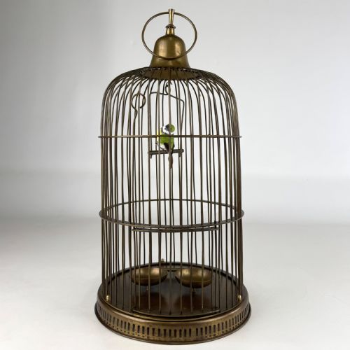 antique 19th century decorative brass bird cage - CATEGORY: ANTIQUE MISCELLANEOUS - DATED VICTORIAN