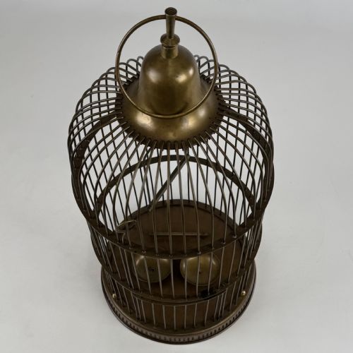 ANTIQUE 19TH CENTURY DECORATIVE BRASS BIRD CAGE - ADDITIONAL PHOTO 2