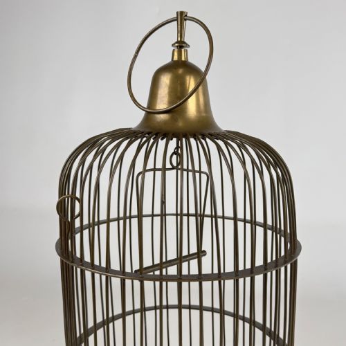 ANTIQUE 19TH CENTURY DECORATIVE BRASS BIRD CAGE - ADDITIONAL PHOTO 3