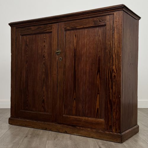 ANTIQUE 19TH CENTURY GOOD QUALITY PITCH PINE CUPBOARD - ADDITIONAL PHOTO 2