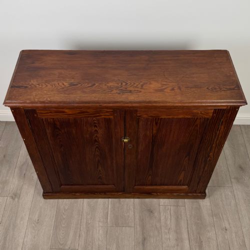 ANTIQUE 19TH CENTURY GOOD QUALITY PITCH PINE CUPBOARD - ADDITIONAL PHOTO 9