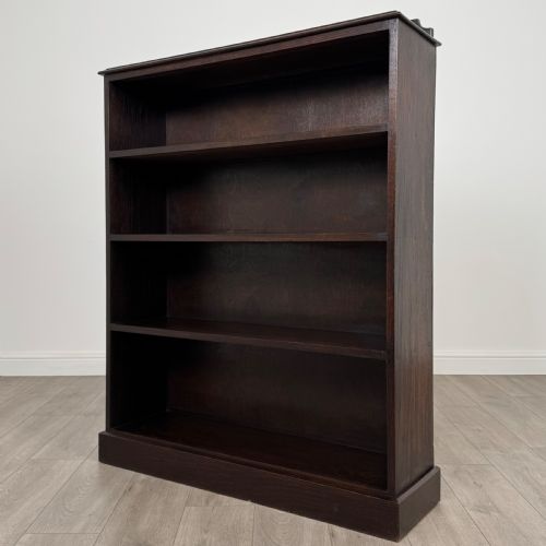 ANTIQUE 20TH CENTURY OPEN BOOKCASE IN OAK - ADDITIONAL PHOTO 2