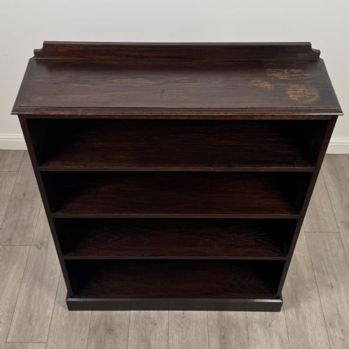 ANTIQUE 20TH CENTURY OPEN BOOKCASE IN OAK - ADDITIONAL PHOTO 9