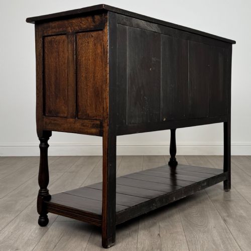 ANTIQUE 18TH CENTURY GOOD QUALITY CARVED OAK CUPBOARD - ADDITIONAL PHOTO 4