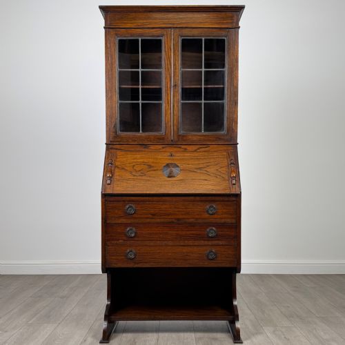 ANTIQUE 20TH CENTURY BUREAU BOOKCASE IN OAK - ADDITIONAL PHOTO 1