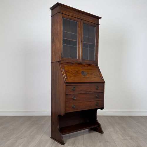 ANTIQUE 20TH CENTURY BUREAU BOOKCASE IN OAK - ADDITIONAL PHOTO 9