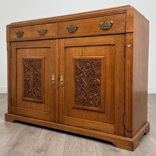 ANTIQUE 20TH CENTURY CARVED SIDEBOARD IN WALNUT - ADDITIONAL PHOTO 2