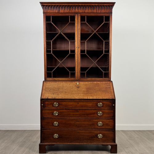 ANTIQUE 18TH CENTURY FINE QUALITY BUREAU BOOKCASE IN MAHOGANY - ADDITIONAL PHOTO 1