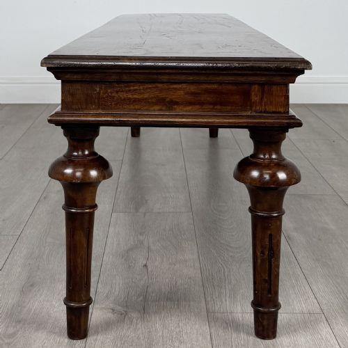 ANTIQUE 20TH CENTURY LONG HALL BENCH IN MAHOGANY - ADDITIONAL PHOTO 5