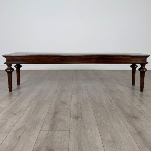 ANTIQUE 20TH CENTURY LONG HALL BENCH IN MAHOGANY - ADDITIONAL PHOTO 7