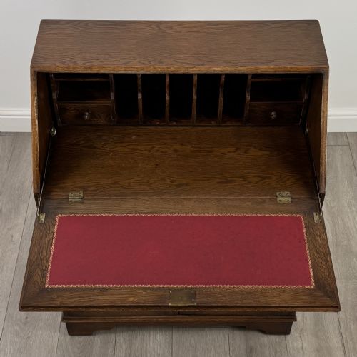 ANTIQUE 20TH CENTURY LINENFOLD BUREAU IN OAK - ADDITIONAL PHOTO 10