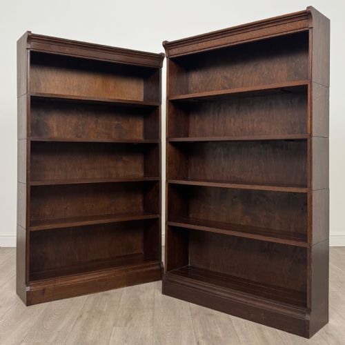 ANTIQUE 20TH CENTURY PAIR OF STACKING BOOKCASES IN OAK - ADDITIONAL PHOTO 1