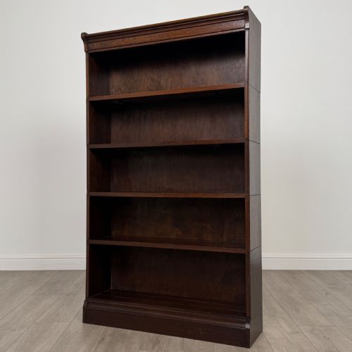 ANTIQUE 20TH CENTURY PAIR OF STACKING BOOKCASES IN OAK - ADDITIONAL PHOTO 3