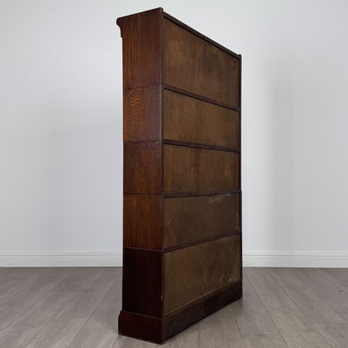ANTIQUE 20TH CENTURY PAIR OF STACKING BOOKCASES IN OAK - ADDITIONAL PHOTO 5