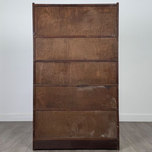 ANTIQUE 20TH CENTURY PAIR OF STACKING BOOKCASES IN OAK - ADDITIONAL PHOTO 6