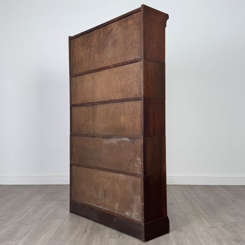 ANTIQUE 20TH CENTURY PAIR OF STACKING BOOKCASES IN OAK - ADDITIONAL PHOTO 7