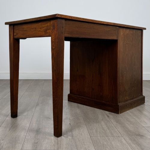 ANTIQUE 20TH CENTURY GOOD QUALITY DESK IN OAK - ADDITIONAL PHOTO 4