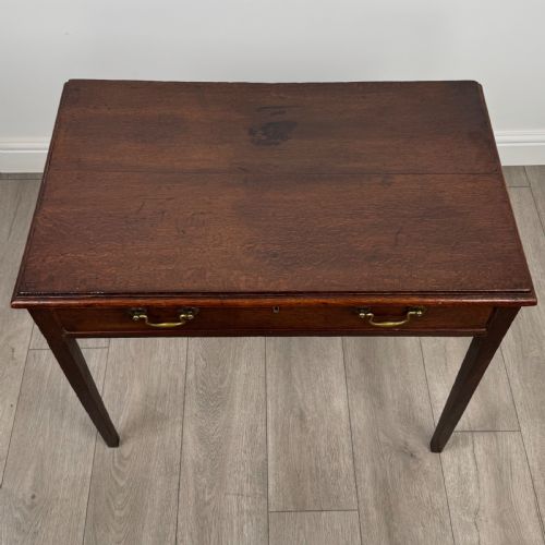 ANTIQUE 18TH CENTURY GOOD QUALITY WRITING TABLE IN OAK - ADDITIONAL PHOTO 8