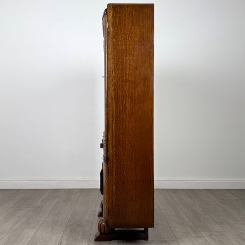 ANTIQUE 20TH CENTURY GOOD QUALITY OAK DISPLAY CABINET - ADDITIONAL PHOTO 4