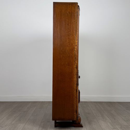 ANTIQUE 20TH CENTURY GOOD QUALITY OAK DISPLAY CABINET - ADDITIONAL PHOTO 8