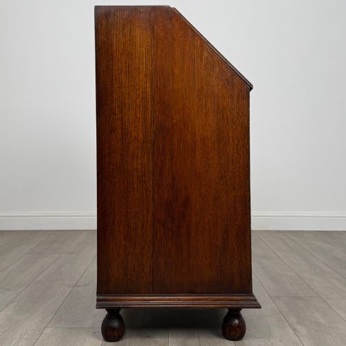 ANTIQUE 20TH CENTURY GOOD QUALITY OAK BUREAU - ADDITIONAL PHOTO 6