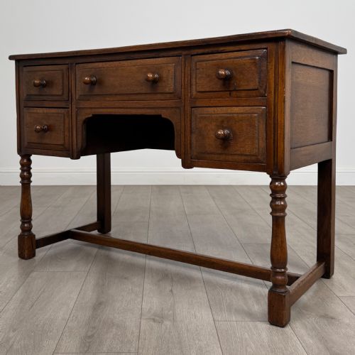 ANTIQUE 20TH CENTURY GOOD QUALITY DESK IN OAK - ADDITIONAL PHOTO 1