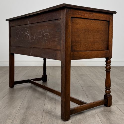 ANTIQUE 20TH CENTURY GOOD QUALITY DESK IN OAK - ADDITIONAL PHOTO 5