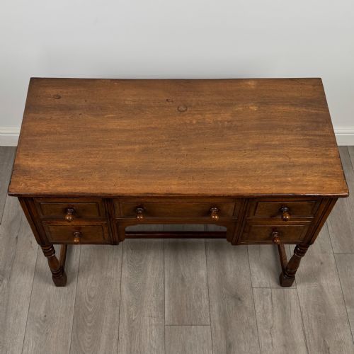 ANTIQUE 20TH CENTURY GOOD QUALITY DESK IN OAK - ADDITIONAL PHOTO 8