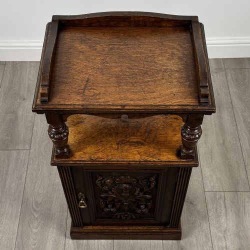 ANTIQUE 19TH CENTURY GOOD QUALITY CARVED OAK CABINET - ADDITIONAL PHOTO 9