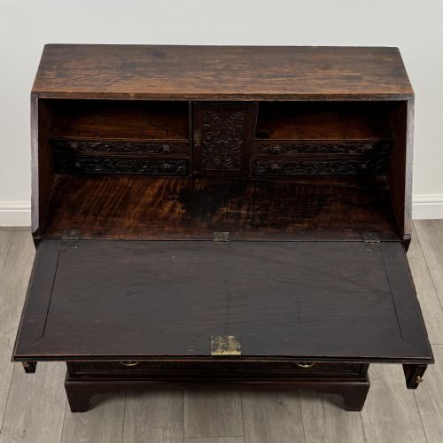 ANTIQUE 18TH CENTURY HEAVILY CARVED OAK BUREAU - ADDITIONAL PHOTO 10
