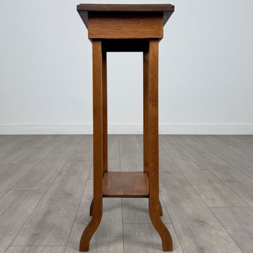 ANTIQUE 20TH CENTURY ARTS CRAFTS OAK SIDE TABLE - ADDITIONAL PHOTO 2