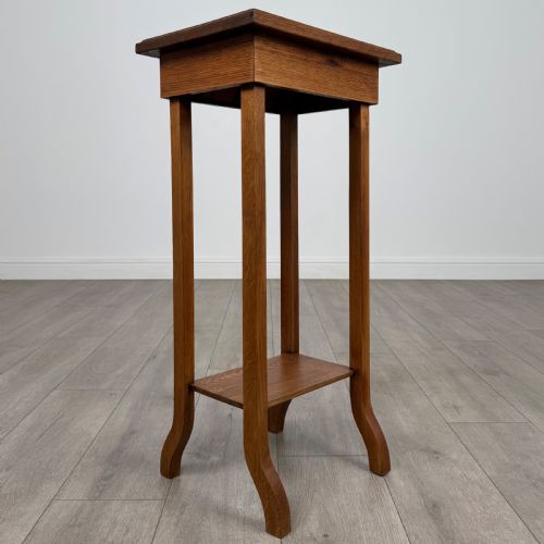 ANTIQUE 20TH CENTURY ARTS CRAFTS OAK SIDE TABLE - ADDITIONAL PHOTO 3