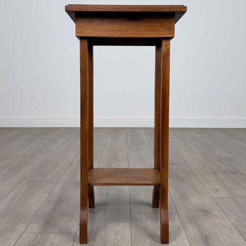 ANTIQUE 20TH CENTURY ARTS CRAFTS OAK SIDE TABLE - ADDITIONAL PHOTO 4