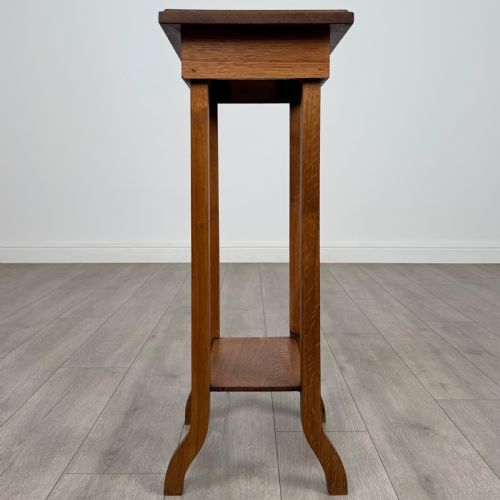 ANTIQUE 20TH CENTURY ARTS CRAFTS OAK SIDE TABLE - ADDITIONAL PHOTO 6