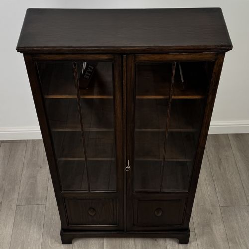 ANTIQUE 20TH CENTURY GOOD QUALITY OAK DISPLAY CABINET - ADDITIONAL PHOTO 10